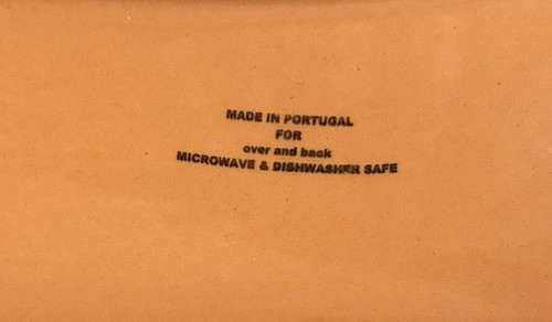 over and back Large Ceramic Oval Serving Platter Made in Portugal Brown 22” - Picture 10 of 11