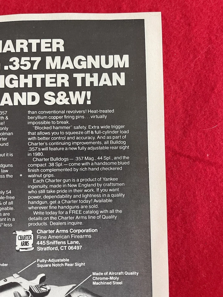 Vintage 1980 Charter Arms .357 Magnum Bulldog Print Ad - Ad Only - Image 3 of 4