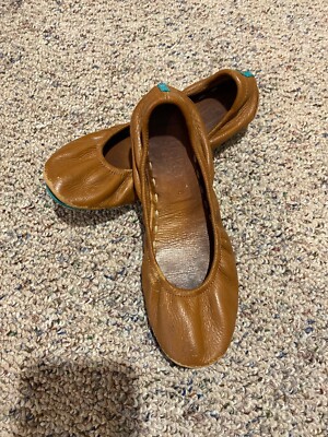 TIEKS By Gavrieli Matte Brown Leather Women's Ballet Flats Shoes Size: 