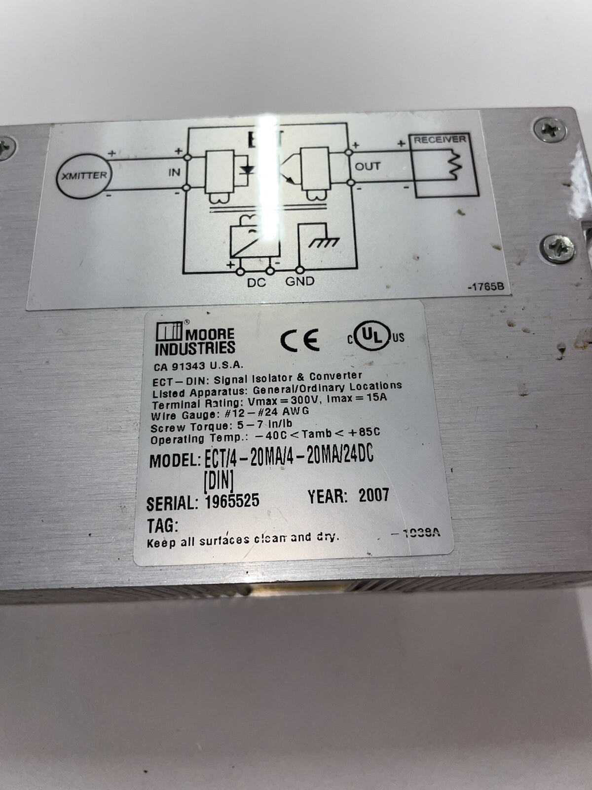 MOORE INDUSTRIES ECT/420MA/420MA/24DC SIGNAL ISOLATOR/CONVERTER