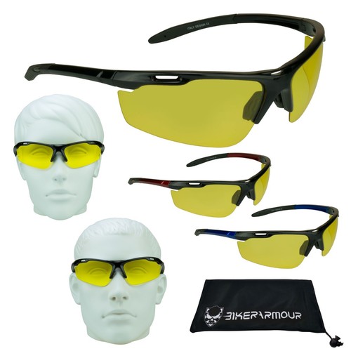 Giallo Polarizzati HD Occhiali da Sole Visione Notturna Guida Moto Ciclismo  | eBay