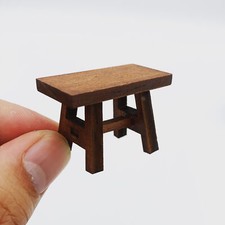 3PC Dollhouse Miniature 1:12 Wooden Furniture Retro Mni Stool Accessories