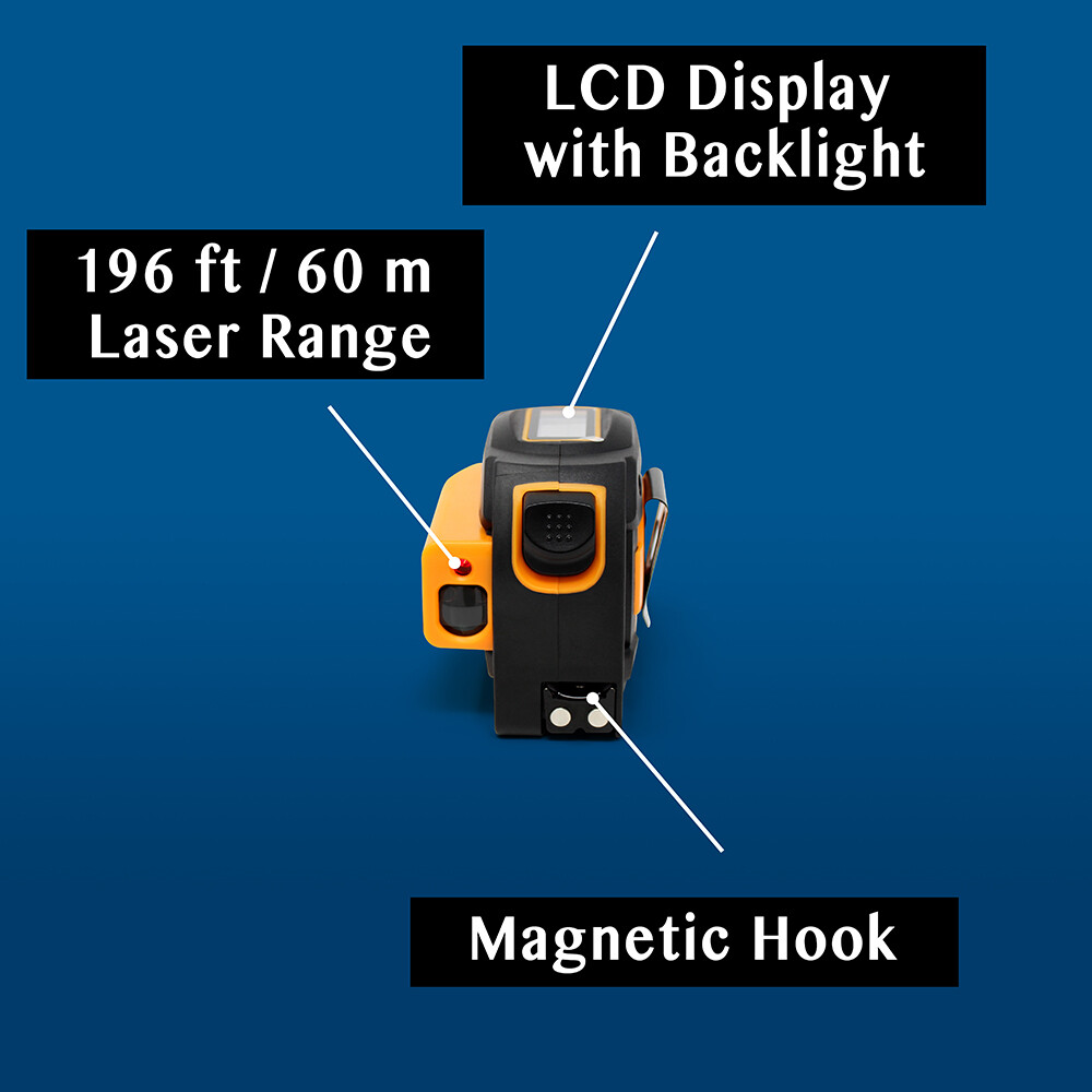 HISS laser Tape Measure TwoInOne Digital Distance Measure 196ft eBay