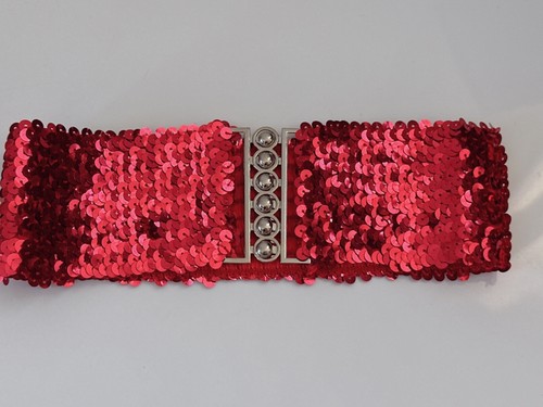 Women Gold Shine Silver Bling SEQUINS Sequined Waistband Waist band Belt OZ SALE - Picture 13 of 29