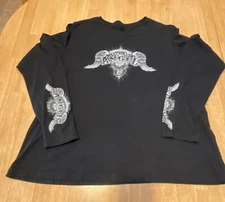 Hot Leathers Asphalt Angel - 2008 Black Long sleeve Shirt - Men-2 Sided  L  (G)