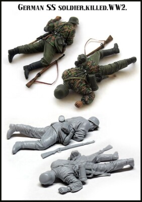 1:35 lot 4 figurines en résine soldat ww2 non peinte