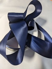 Ribbon double sided satin 1.5" Navy Blue Priced for each 3 continuous yd