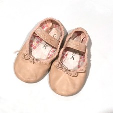 CAPEZIO toddler girls kids ballet shoes pink leather - size 7.5 W C6 65