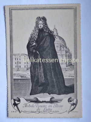 VENICE Noble Venetian mourning dress Lodovico Ragheno old postcard 5