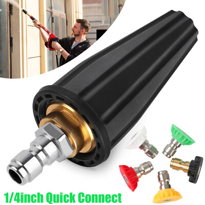 #ad 4.0GPM High Pressure Washer Rotating Turbo Nozzle 4000PSI 1 4quot; Quick Spray Tip $15.98