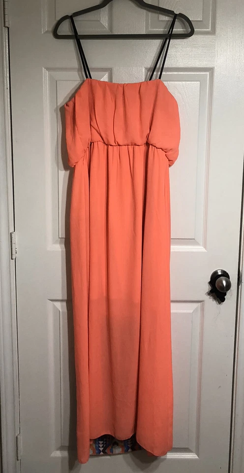 City Triangles Multicolor Orange / African Print Maxi Dress Size 1X - Image 2 of 4