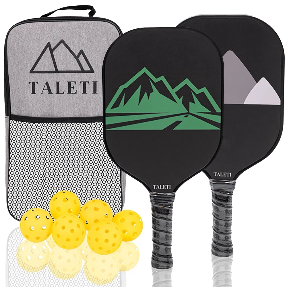 Pickleball Paddles Set of 2 Carbon Fiber 6 Pickleball Balls Bag USAPA Approved
