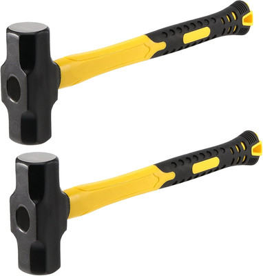 2 PCS 16 Inch 4 Lbs Sledge Hammer, Mini Club Hammer with with Fiberglass Handle,