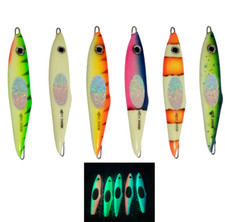 6 Pack 180g. Vertical Jigging Salt Water Fishing Lures w/ Super Glow, for Tuna