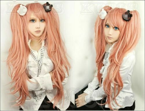 For Cosplay Danganronpa Dangan-Ronpa Junko Enoshima Party Wig W/ ponytails+Cap - Picture 1 of 3
