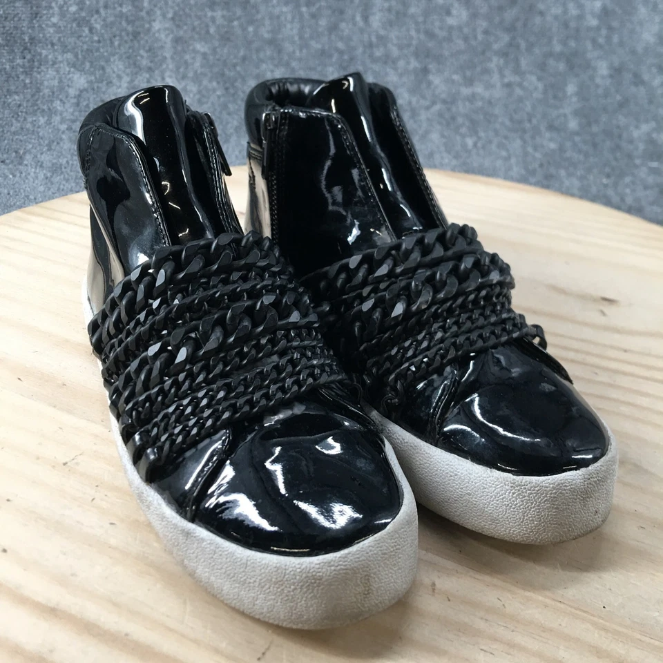 Kendall + Kylie Zapatos Mujer 7.5 M Duke Cadena Embellecida Tenis Cuero Negro Foto 3 de 4