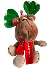 Vintage Applause Plush Mooseltoe Moose Christmas 14x14  