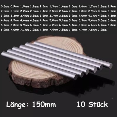 0.8mm-7.9mm Rundstahl Blankstahl Rundeisen Blankstahl Stabstahl 150mm Lange