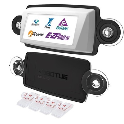 1 PCS Black EZ Pass Holder IPass Windshield Mount 4 PCS Mounting Strips