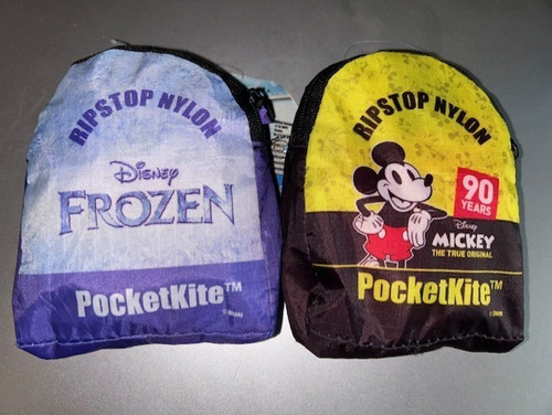 Set of 2 Disney Ripstop Nylon Pocket Kites Mickey Mouse & Frozen (68)