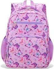 Kids Backpack for Girls - Girls Backpack 3-8 Ages Butterfly for Kids 15 Inch Sch