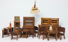 Antique German Dollhouse Dining Living Room Furniture by Paul H bsch Miniature