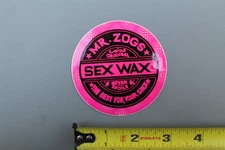 Mr Zog's Sex Wax Surfboard Neon Pink Black Original V1a Vintage Surfing STICKER