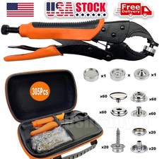 305PCS Snap Fastener Tool Kit Boat Cover Button Metal Snaps Canvas Sewing Tarps