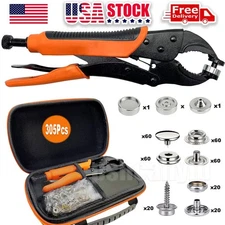 305PCS Snap Fastener Tool Kit Boat Cover Button Metal Snaps Canvas Sewing Tarps