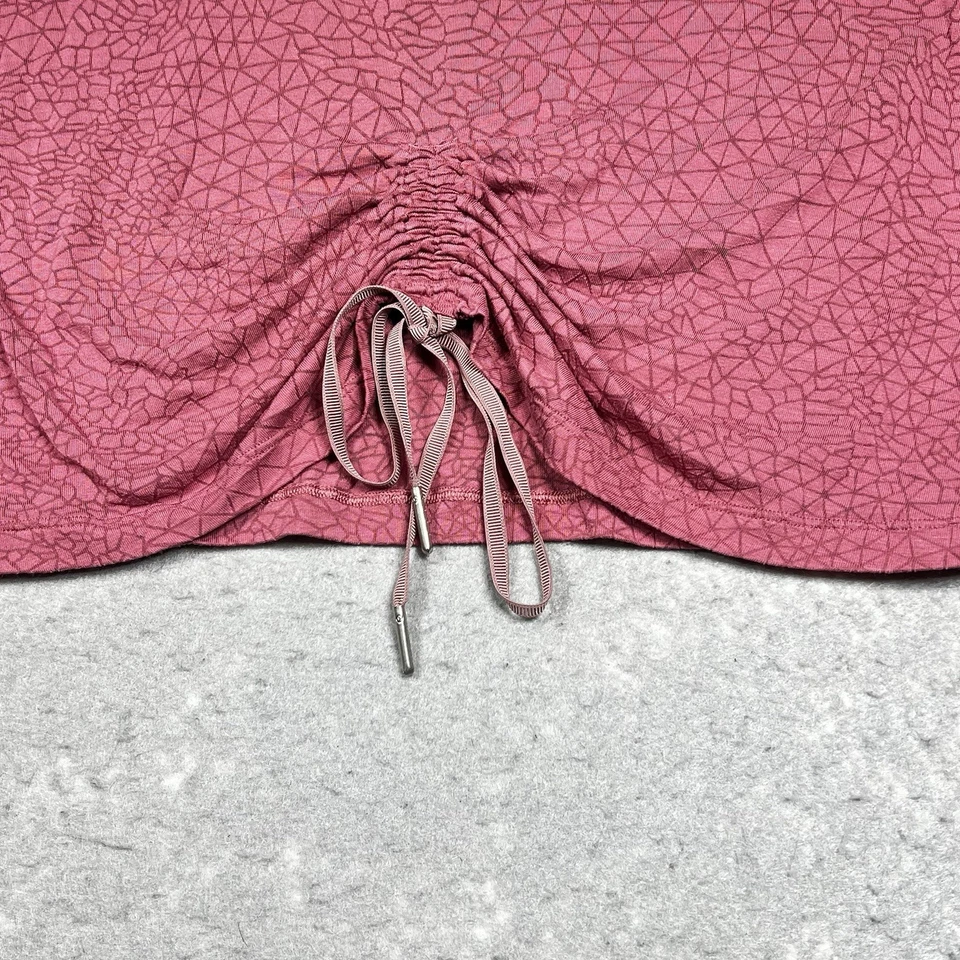 Lululemon Tank Top 6 Veil Cherry Tint Pink Cinch Me Up Front Tie Up Cropped — 第 4/4 张图片
