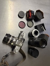 Minolta SRT100 35mm Film Camera MC Rokkor PF 55mm f 1.9 Lens and Accessories