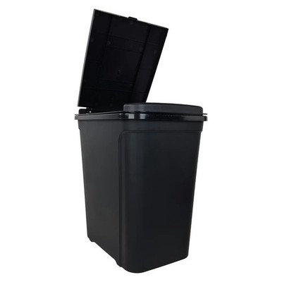 Kitchen Trash Can, 7.6 Gallon Plastic Garbage Bin with Swing Top Lid, Black