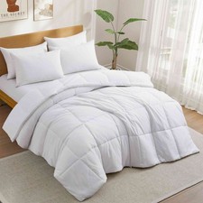 Basic Lightweight Solid Duvet Insert, Machine Wash with Corner Ties