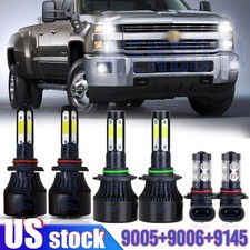 For Chevy Silverado 1500 2500 Hd 2003-2005 2006 Led Headlightsfog Lights Bulbs