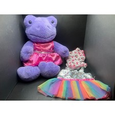 Build a Bear Spring Purple Lavender Frog Plush Collectors Retired  BAB Outfits