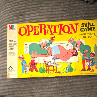 Milton Bradley Operation Game Smoking Doctor Ages 6+ MPN 4545 Vintage Complete