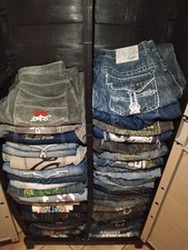 Promo Angebot für Konvolut bestickte japanische Y2k Wide Leg Baggy Jeans 