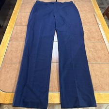 LRL Ralph Lauren Black Label Pants Sz 32 x 32 Blue Plaid Wool Natural Stretch