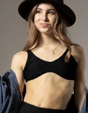 Tiger Friday Dancewear Ruth Bralette Size CXL In Ribbed Black SOLD OUT