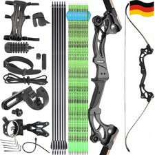 Juego de flechas de carbono arco recurvo de 64 pulgadas 50 lb tiro con arco derribo arco de caza DE