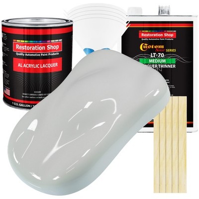Classic White Acrylic Lacquer Gallon Auto Paint Kit, Medium Thinner