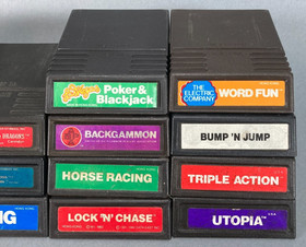 Lot of 19x Intellivision Video Game Cartridges w/ Overlays (Working)