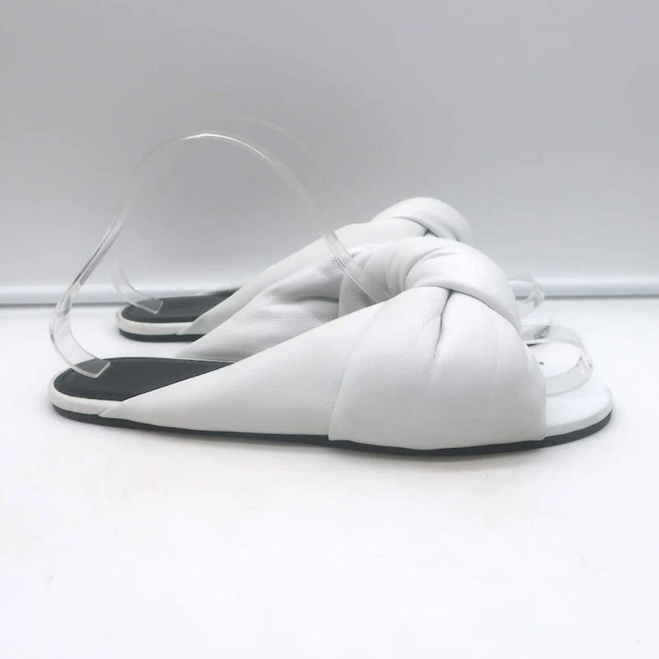 Sandalias Balenciaga Drapy Anudadas Cuero Blanco Talla 39 Foto 3 de 4