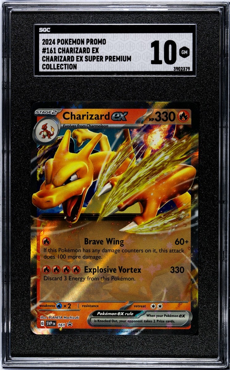 2024 charizard pokemon card value 2024 POKEMON CHARIZARD EX 161 BLACK STAR PROMO Super Premium Collection SGC  10