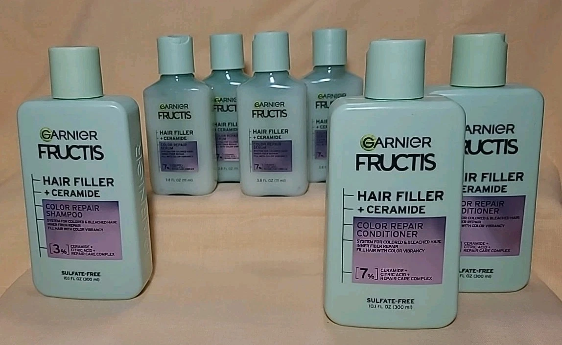 Garnier Fructis Hair Ceramide Color Mend Repair 1~Shampoo 2~Conditioner 4~Serum