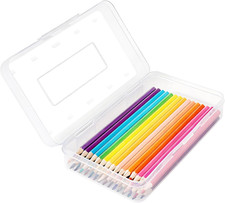 Colored Plastic Pencil Box, Large Capacity Pencil Case, Pencil Boxs for Kids Adu