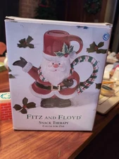 Fitz And Floyd Cocoa For One Snack Therapy Small Pitcher And Cup W/ Packaging