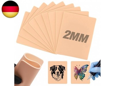 Tattoo Kunsthaut 2mm   TONBAO 10 Stück Doppelseitige Silikon Tattoo Übungshaut T
