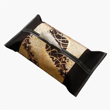 【Made in Japan】Kyoto Kinran Tissue Box Cover Sakura Gold Black Japanese