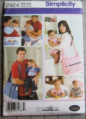 Simplicity Sewing Pattern 2924 His and Hers Diaper Bags Accessories